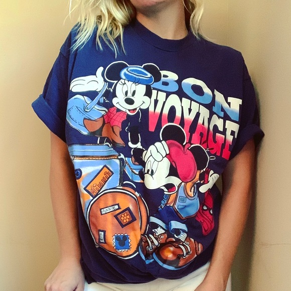Disney Tops - Vintage Mickey & Minnie Bon Voyage graphic tee